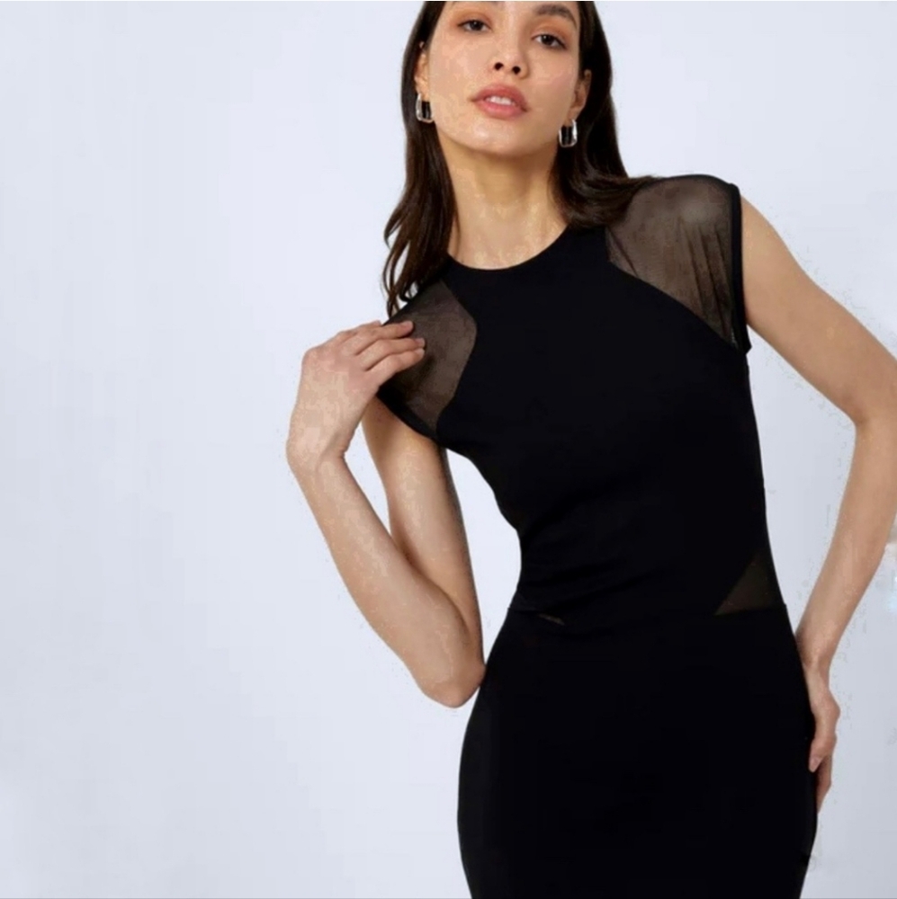 French Connection Black Halter Sheath Midi Dress - Picture 3 of 6